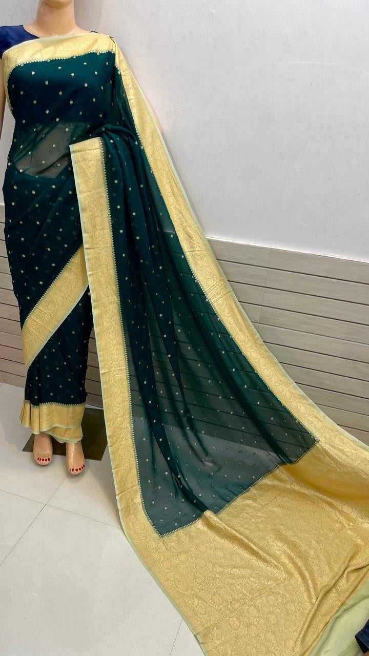 BANARASI KHADDI CHIFFON SILK SAREE